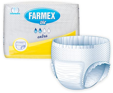 Farmex - Pañales para Adultos - Pantalones Bragas Absorbencia EXTRA - TNT Super Absorbente, Sin Látex, Transpirable e Hipoalergénico - Delicado en la Piel - Talla S - 14 Piezas