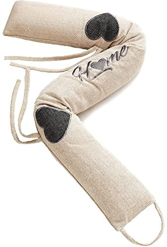 Praknu 2 Stück Zugluftstopper 90cm - Waschbarer Bezug - Energiesparend - Extra Schwer - Für Türen und Fenster - Beige