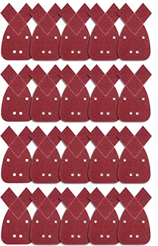 SIQUK 20 Pezzi Fogli Abrasivi Carta Vetrata Mouse Triangoli Abrasivi Grana 40 Carta Abrasiva per Levigatrice Mouse Black Decker Detail Palm