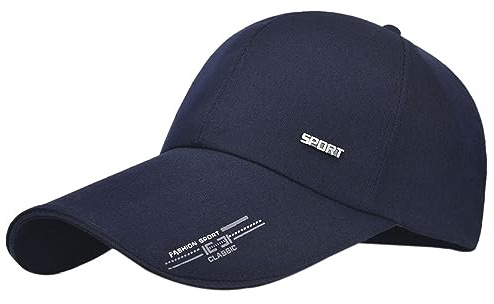 Kangqifen herr dam lång brätte segelduk sommar basebollkeps, Marinblå, M/L