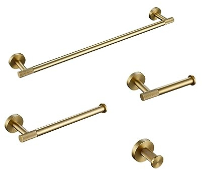 Set di accessori hardware per il bagno Kit in ottone zigrinato oro spazzolato Porta asciugamani Anello porta accappatoio Porta carta Porta asciugamani Scopino, kit, 45