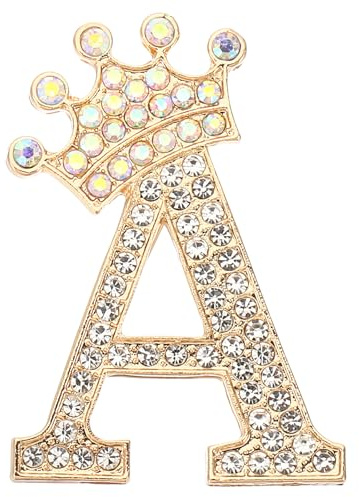PATIKIL Brief Broschen Pins, Initial Strass Alphabet Brief Reversnadeln für Damenanzüge, Kleider, Mäntel, Kleidung, Handwerk,
