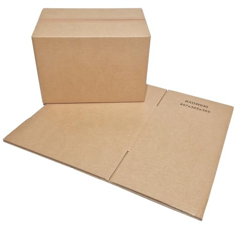 W.E. Roberts Strong Double Wall Cardboard Boxes (Pack of 15) - Boxes for posting, Boxes for moving house, Packing boxes, Postal Shipping Boxes (457mm x 305mm x 305mm (18 x 12 x 12))