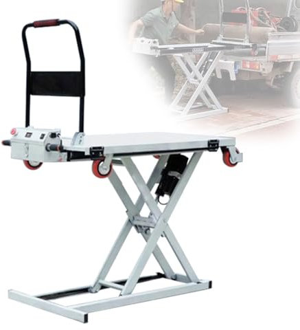 Tavolo Elevatore Idraulico, Camion Pianale Idraulico Portatile Con 4 Ruote, Capacità Di Carico 300 Kg, Altezza Di Sollevamento 98 Cm, Carrello Con Tavolo Elevatore a Forbice Con Display Digitale