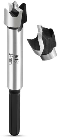 NICAVKIT Heller - Punta Forstner professionale, 14 mm, per legno, 14 mm, con codolo esagonale, per legno