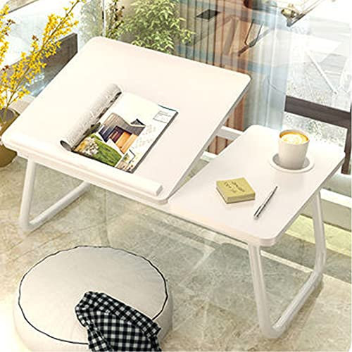 Vikbart laptop-skrivbordsstativ brickbord för säng/soffa/golv 55 x 32 x 25 cm (21 x 12 x 10 tum) vitt