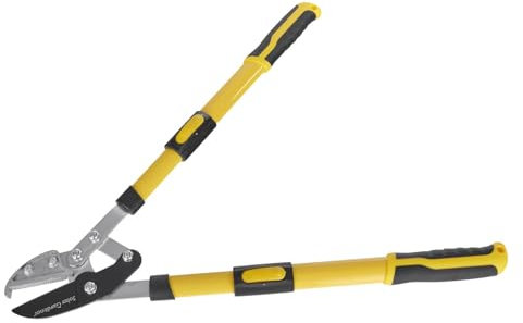 BSD Potatore telescopico professionale con lama a incudine e manico ergonomico, ideale per potatura rami e alberi da frutto, lunghezza 680-940 mm.