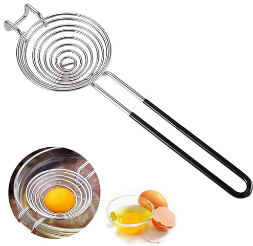 Stainless Steel Egg Separator,Extended Handle Egg Yolk Separator Egg Separator Egg Yolk White Divider Easy Storage for Kitchen Baking Tool