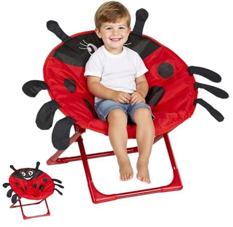 Sghtil Sedia da Spiaggia per Bambini | Sedie pieghevoli per | Sedile con Schienale Cartone Animato per Campeggio Uscite Giardino Lettura Cena Studio