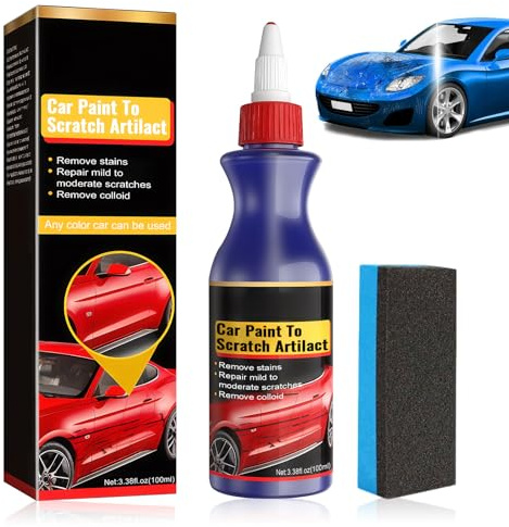 Pulimento coche,Reparador arañazos coche,Upgrade Car Scratch Remover Kit with Wipe Sponge, Abrillantador rápido y pulido profundo contra rozaduras, Elimina eficazmente los daños en la pintura
