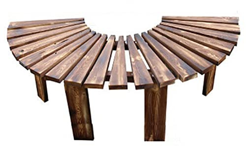 Banco de jardín semicircular curvado para exteriores, asiento de parque de madera maciza, anticorrosión, taburete en forma de abanico para terraza, elegante balcón, soporte de flores