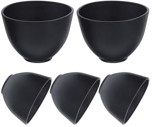 Gatuida Cuencos de Silicona Set de 5 Tamaño 10.5x7 Cm para Mascarillas Faciales Cómodo y Adecuado para Spa y Cuidado Personal Hogar