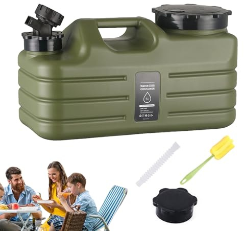 5 liters vattenbehållare med kran - bärbar vattentank, inbyggd kran | Mångsidig dryckesdispenser för camping, vandring, familj, utomhusäventyr
