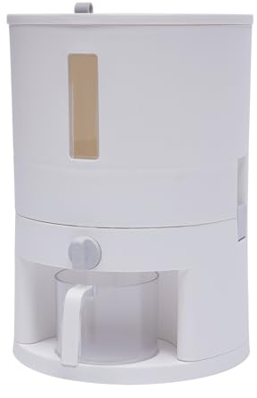 MIUKYUI Distributeur de céréales de 12 litres avec verre doseur et boîte anti-insectes en polypropylène de qualité alimentaire pour céréales et farine, cuisine, maison, stockage des céréales