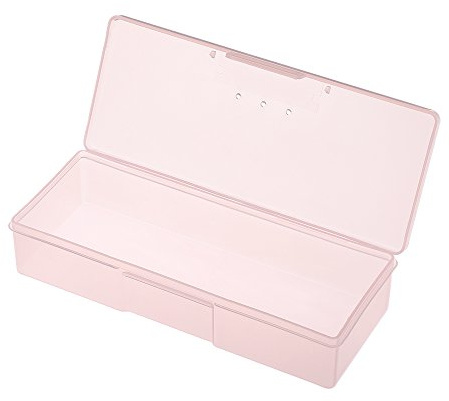 Rechteckige Aufbewahrungsbox für Nägel, Kunststoff, leer, für Pinzetten, Knipser, Nägel, Pinsel, Nagelhautschieber, Kunstwerkzeug, Organizer, ordentlich, organisiert, professioneller Salon