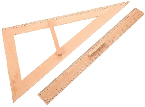 IMIKEYA Règle en Bois 50 Cm Double Échelle 2 Pièces, Règle de Tailleur, Outil de Mesure Clair et Précis, pour Démonstrations Éducatives et Étudiants