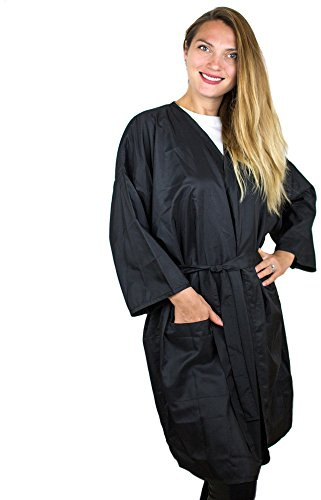 Hair Salon Smock with Pocket - Black Client Wrap Gown - Cutting Robe - Client Gown Salon - Salon Client Gown Robes - Stylist Gown - Spa Gown - Haircut Gown