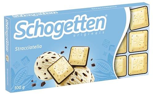 Schogetten Stracciatella 100g Schokoladentafel, praktisch einzeln portioniert. Ein Genuss. Stück für Stück. | weiße Schokoladepraktisch einzeln portioniert. Ein Genuss. Stück für Stück.
