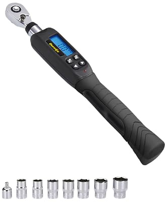 Durofix RM601-3S 3/8” (3.7 to 37 ft-lbs.) Digital Torque Wrench Kit with Sockets, Buzzer & LED Flash Notification – ISO 6789 Standards with Certificate of Calibration