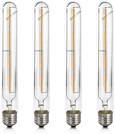 WULUN E27 T30 Glas Edison LED Birnen, 40 Watt Äquivalent, 3000K Warmweiß, AC/DC 220V-240V, 360° Strahlwinkel, E27 Medium Base, nicht dimmbar, Pack von 4