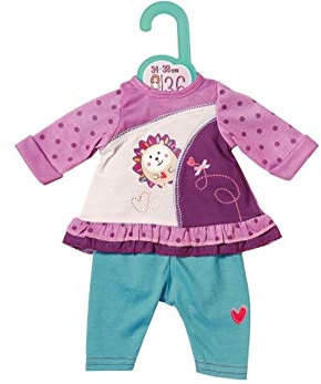 Zapf Creation 870716 Dolly Moda Sommerkleid mit Hose 36 cm - 1 Puppenoutfit mit Puppenkleid und Puppenhose in rot oder lila, 1 Set, Farbe nach Vorrat und kann nicht gewählt werden, Assorted