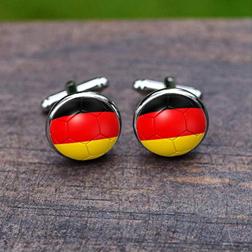 Gemelos Para Hombres, Alemania Gema De Vidrio Del Pabellón Francés De Moda Cobre Brazalete Hebilla, Chispeante Regalo Camiseta Elegante Accesorio Para Contador Jefe Negocio Prom Boda Una Ocasión F