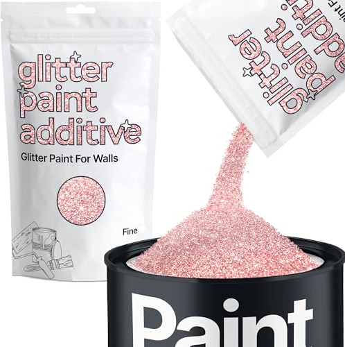Hemway Light Rose Gold Glitter Paint Additive Fine 100g for Adding Sparkle to Paints & Varnish | Paint Walls Sparkly Add to Emulsion, Acrylic or Lacquer Indoor