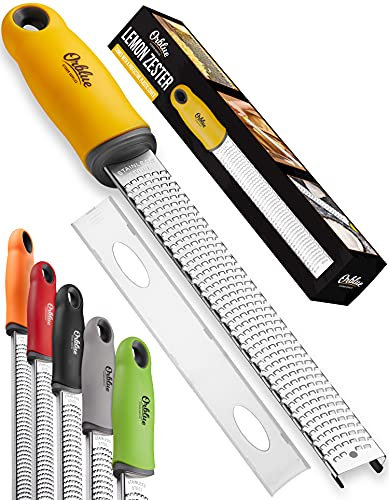 Orblue Rallador de limón y queso – Rallador multifuncional premium para parmesano, jengibre, chocolate, frutas, verduras