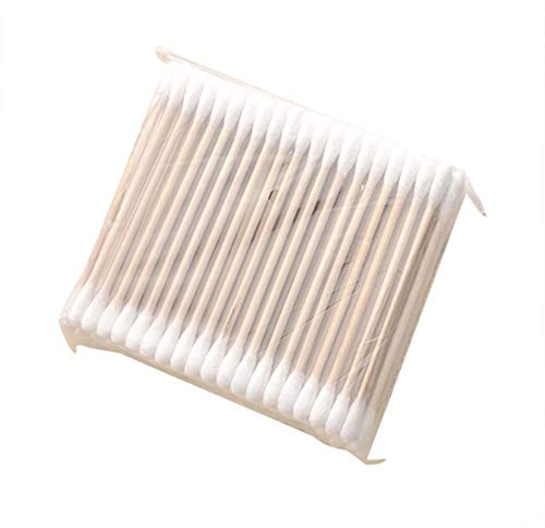 Yicare 400Pcs Wattestäbchen Holz Nachhaltige Produkte Bambus Wattestäbchen Reinigungsstäbchen für Make-up Reinigung Polieren 100% Biologisch Abbaubar