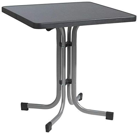 Gartentisch klappbar - für 4 Personen - 70 x 70 cm - Grau - Metall - Mecalit - Esstisch Boulevard-Klapptisch
