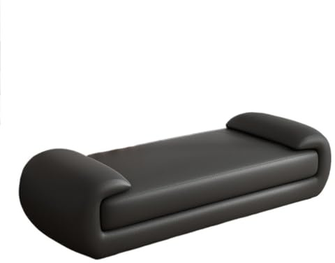LIBANGRONG-888 Fensterbank Betthocker, minimalistischer Hocker for Schlafzimmer und Wohnzimmer, Langer Sofahocker, Leder, for, Bett, Nachttisch, Ankleidehocker Bettbänke(Schwarz,Klein)