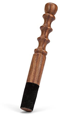NKlaus 17cm Klöppel mit Leder für Klangschale Holzgriff Schlägel Meditation Klangstab 13192