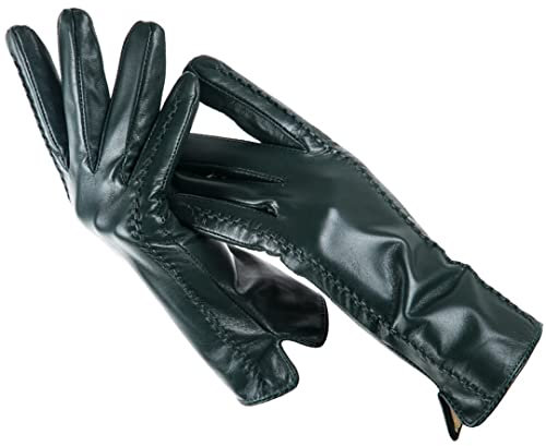 Gestreifte Lederhandschuhe Damen, Farbe Leder Damenhandschuhe, Leder Damen Lederhandschuhe, Mode Fäustlinge Damen
