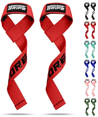 Encore Grips® Zughilfen Krafttraining & Fitness – Neopren gepolstert mit Silikon-Grip – Lifting Straps für Deadlifts, Klimmzüge & Bodybuilding – Griffhilfen für Damen & Herren