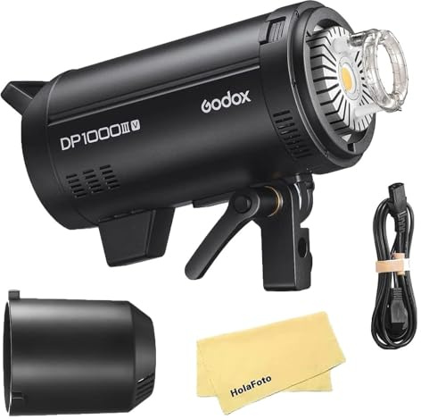 Godox DP1000III-V DP1000IIIV 1000Ws Professionale Studio Flash,GN140 0.1-1s Tempo Riciclo,2.4G X Sistema,Attacco Bowens con 30W LED Lampada Modellazione per Matrimoni Ritratti Moda Prodotti Fotografia