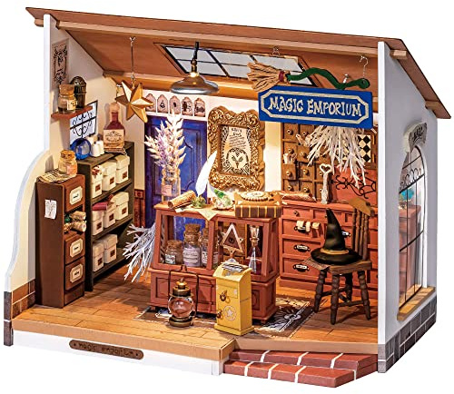 ROWOOD Miniature Maison de Poupée | Bricolage Mini Maison en Bois Set | Cadeau d'anniversaire pour Adulte Femme Fille - Magasin de Magie de Kiki