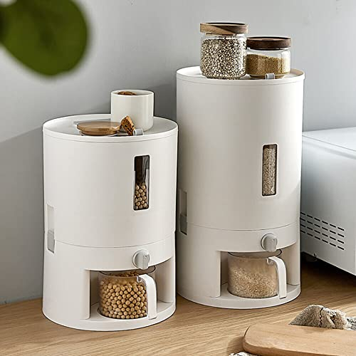 Futchoy Distributore di cibo secco a parete, 10 kg, da cucina, montato a parete, contenitore per grani, noci, chicchi di caffè, soia