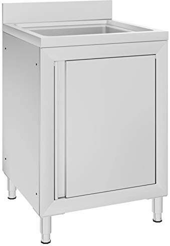 XIAOGUANG Gastro-Spülenunterschrank, Spülenschrank, Unterschrank, Küchenunterschränke, Küchenunterschrank, Spülschrank, 60x60x96 cm Edelstahl