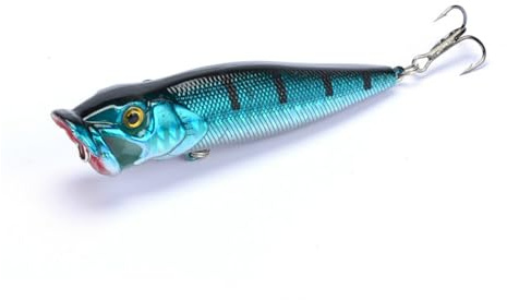 Comcapy 1pc Wobbler for Angelköder 3D Augen Harter Kunstköder Crankbait Big Popper Topwater Poper Karpfengerät Zubehör Meer (Color : C9)