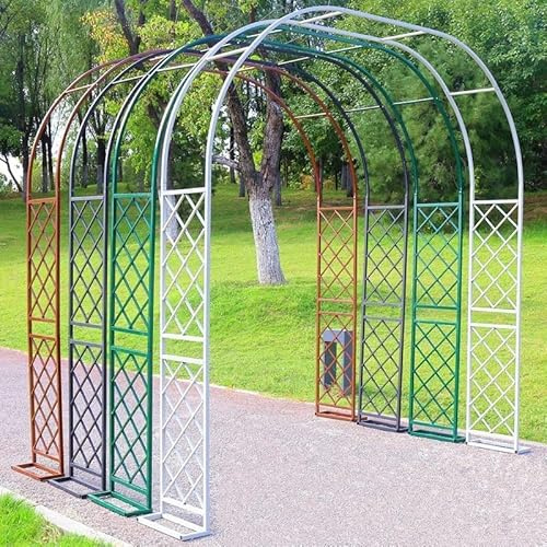 140cm 180cm 220cm 280cm Arche de Jardin Plante Grimpante, Arche à Rosiers métal, Anti-Rouille Fer forgé Noir Blanc Vert (Color : Vert, Size : 280cm x 250cm)
