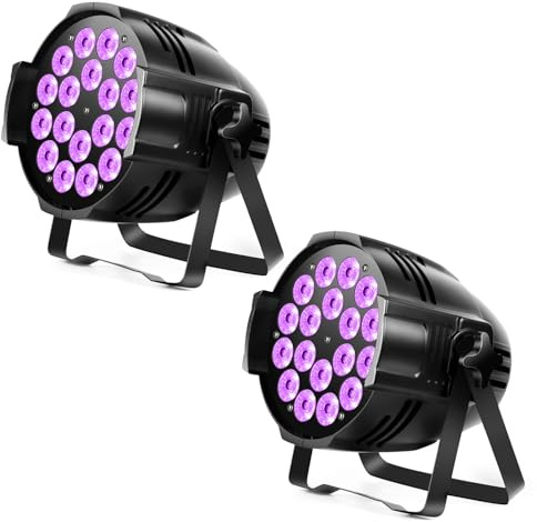 HOLDLAMP 2PCS 18 LED Luce da Palcoscenico, Illuminazione da palco a LED da 200W Faretto 4 in 1 RGBW con DMX-4/8CH per Feste Discoteche Bar Feste familiari Chiese