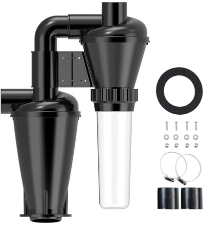 Doppelfiltrations-Zyklon-Staubsammler, 50 mm, 5,1 cm, DIY-Turbolader, Holzbearbeitungsfilter, Industrieabscheider, Sammler, Kanister (Color : A Set of Filtration)