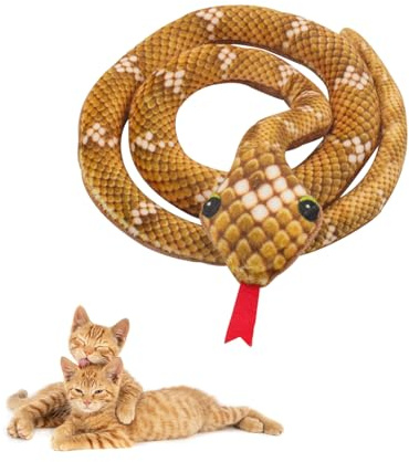 Andiker Juguetes de Hierba gatera para Gatos, Juguetes de Hierba gatera de Serpiente de 31 Pulgadas de Largo con Sonido Arrugado para Juguete Interactivo de Gato de Interior, Juguete de Peluche Suave