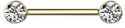 Taffstyle Piercing Schmuck Brustwarzenpiercing Brustwarze Intimpiercing Brust Nippel Intim Ohr Ohrpiercing Titan Implantatqualität Innengewinde Kristall