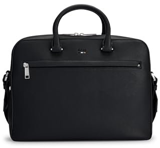 BOSS Herren Ray S doc case Aktentasche aus Kunstleder mit Logo und Signature-Streifen Schwarz001 Stck