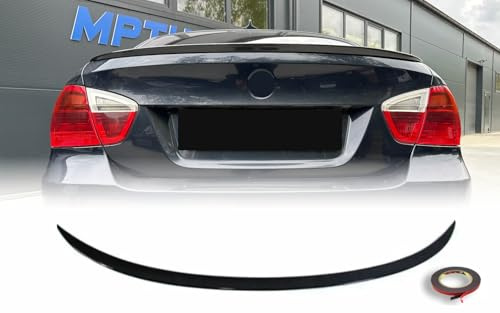 MpTuned Heckspoiler passend für BMW 3er E90 Limousine 2004–2013, Spoiler Lippe Kofferraum Performance Stil, ABS Kunststoff Carbon Optik, Sport Design, Einfache Installation
