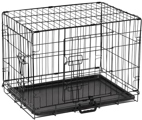 Dog Crate Medium Size Dog Puppy Pet Cage with 2 Doors (Front & Side),Dog Crate with Removal Tray,Folding Metal Pet Dog Puppy Training Cage Crate for Dogs (Medium 30)