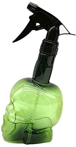 dijiusidy Flacone Spray per Parrucchieri Home Salon Barber Liquid Holder Bottiglie di stoccaggio Nebulizzatori d'Acqua a Forma di Teschio, Verde
