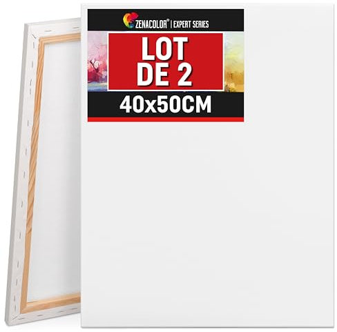 Zenacolor Leinwand Zum Bemalen 40x50 - Set aus 2 Canvas 40x50 - Geeignet für alle Arten von Farben auf Leinwänden