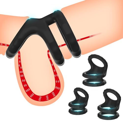 Qhysin Silikon Penisringe Hodenring Dehnbarer Cockring für längeres und härteres Vergnügen Extrem Pleasure Ring mit Hodensack Ring Penisring 3 verschiedene Größen Sexspielzeug für Paare Männer（S）